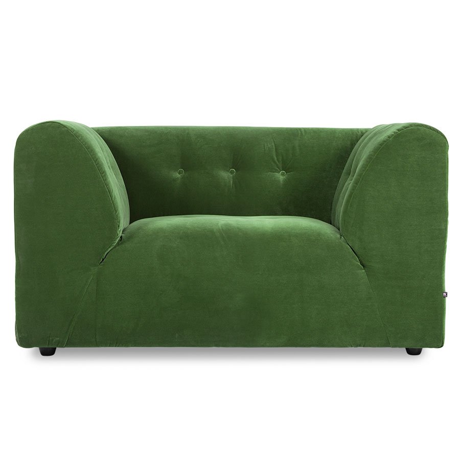 Vint couch: element loveseat, royal velvet, green