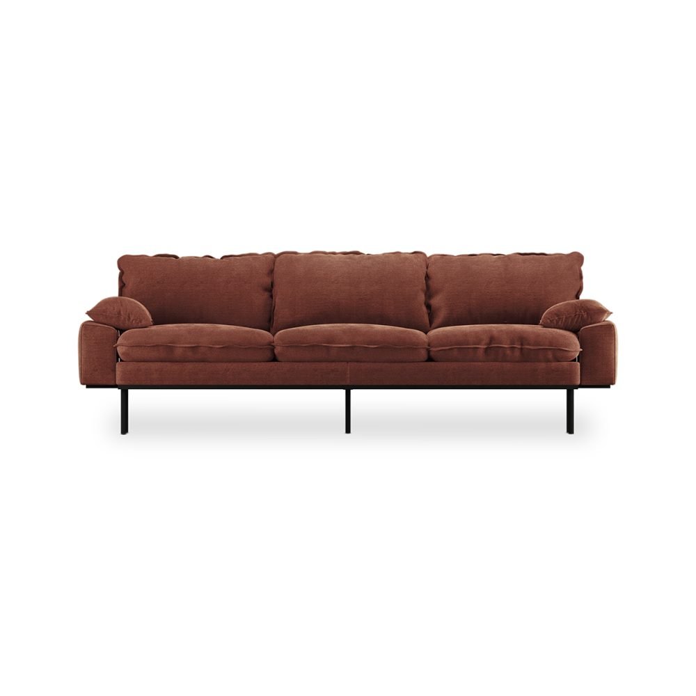 Retro sofa: 4-seats, royal velvet, magnolia