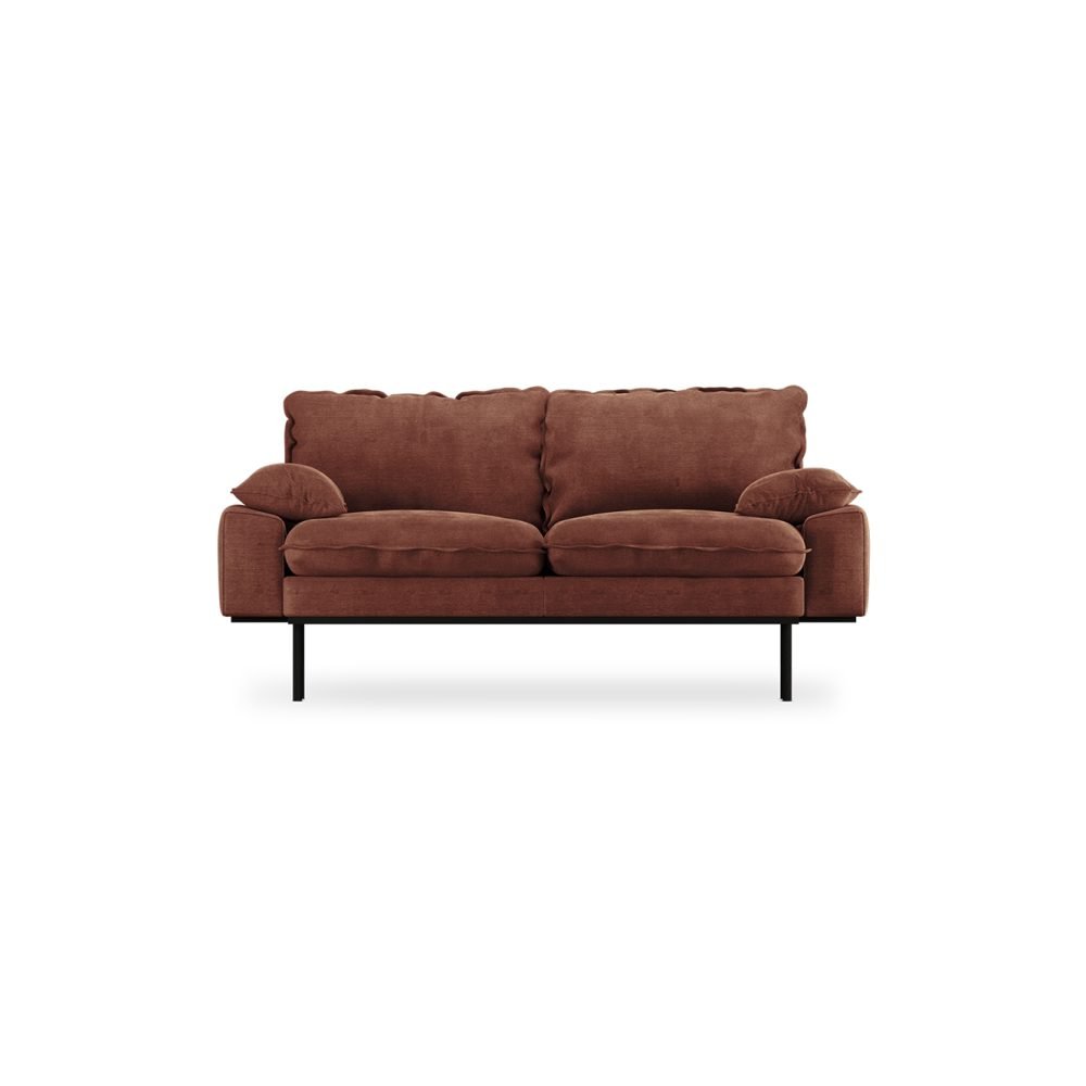Retro sofa: 2-seats, royal velvet, magnolia