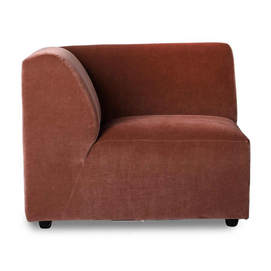 Jax couch: element left corner, royal velvet, magnolia