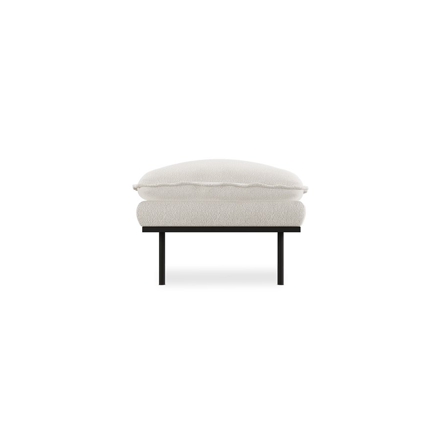 Retro sofa: hocker, boucle, cream
