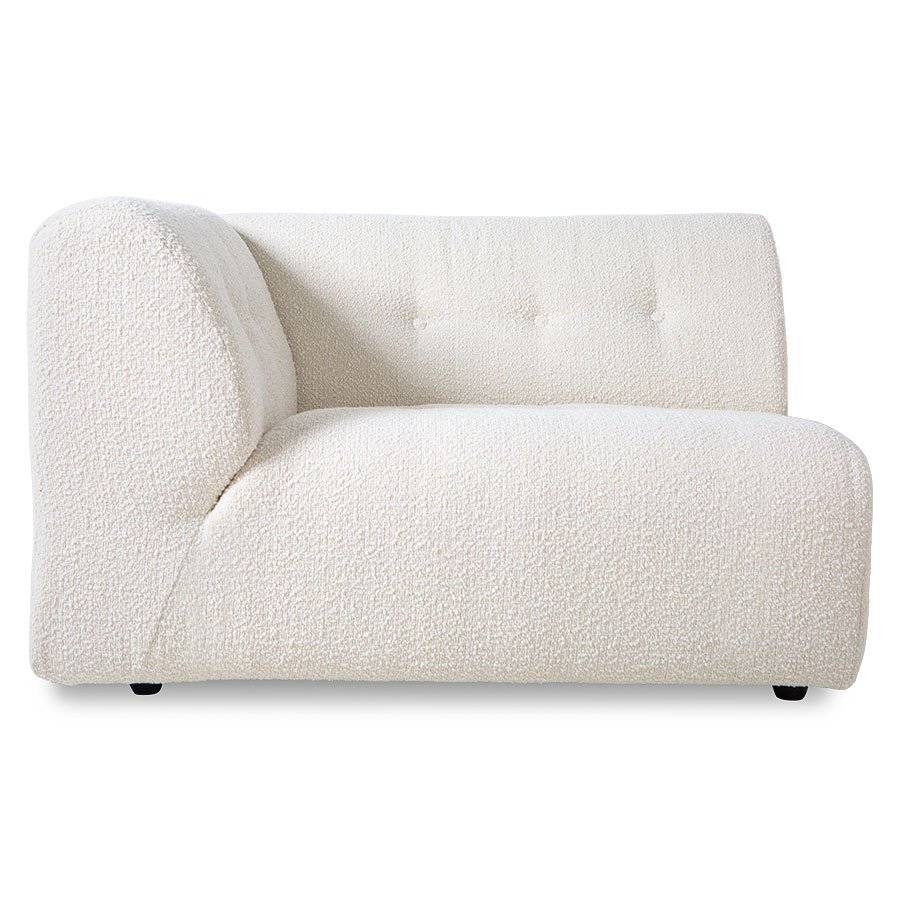 Vint couch: element left 1,5-seat, boucle, cream