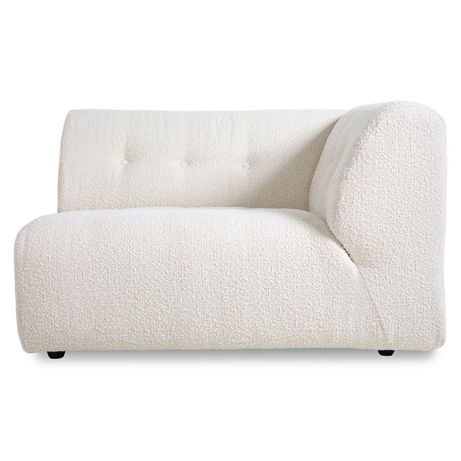 Vint couch: element right 1,5-seat, boucle, cream