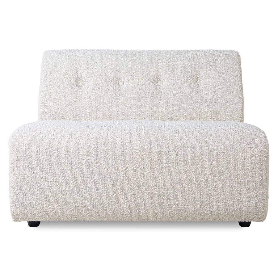 Vint couch: element middle 1,5-seat, boucle, cream