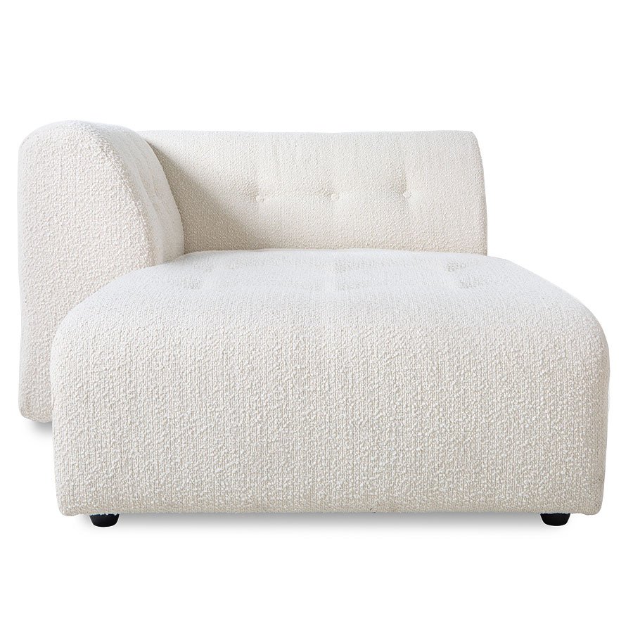 Vint couch: element left divan, boucle, cream