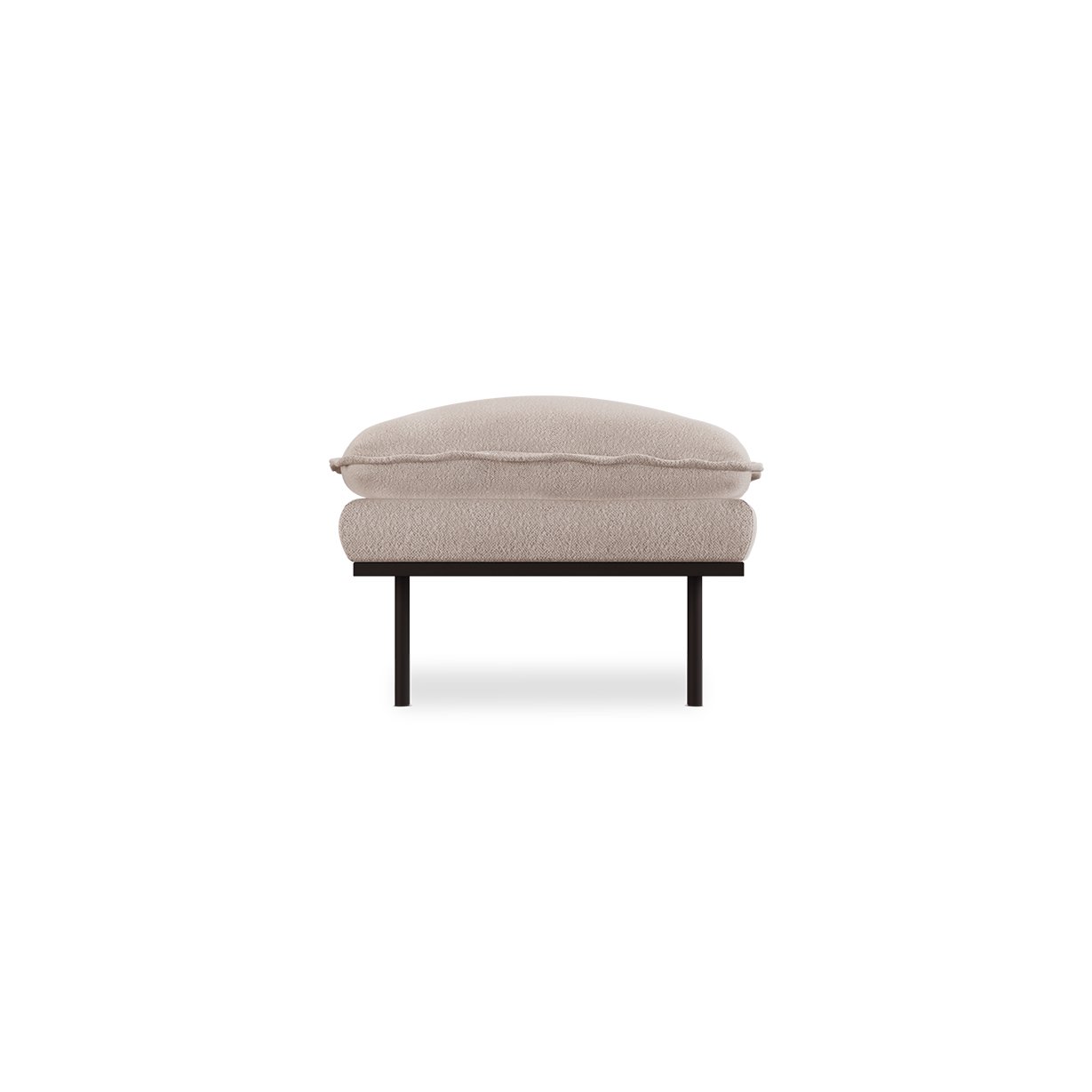 Retro sofa: hocker, boucle, taupe