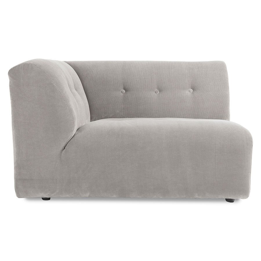 Vint couch: element left 1,5-seat, corduroy rib, cream
