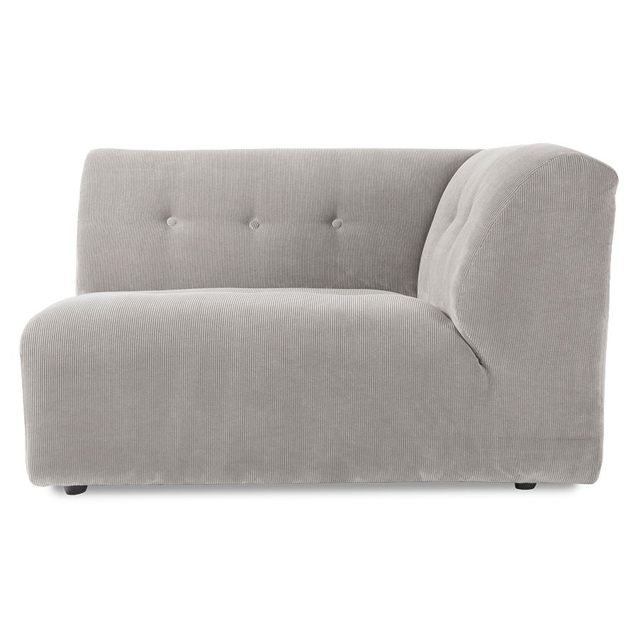 Vint couch: element right 1,5-seat, corduroy rib, cream