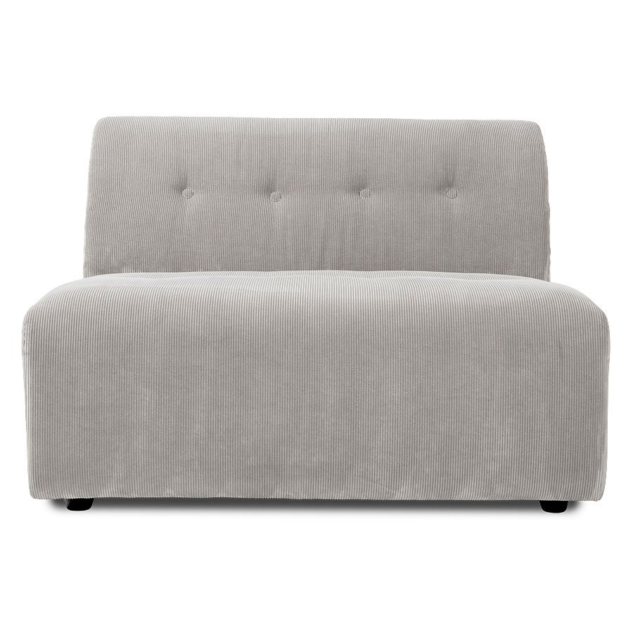 Vint couch: element middle 1,5-seat, corduroy rib, cream
