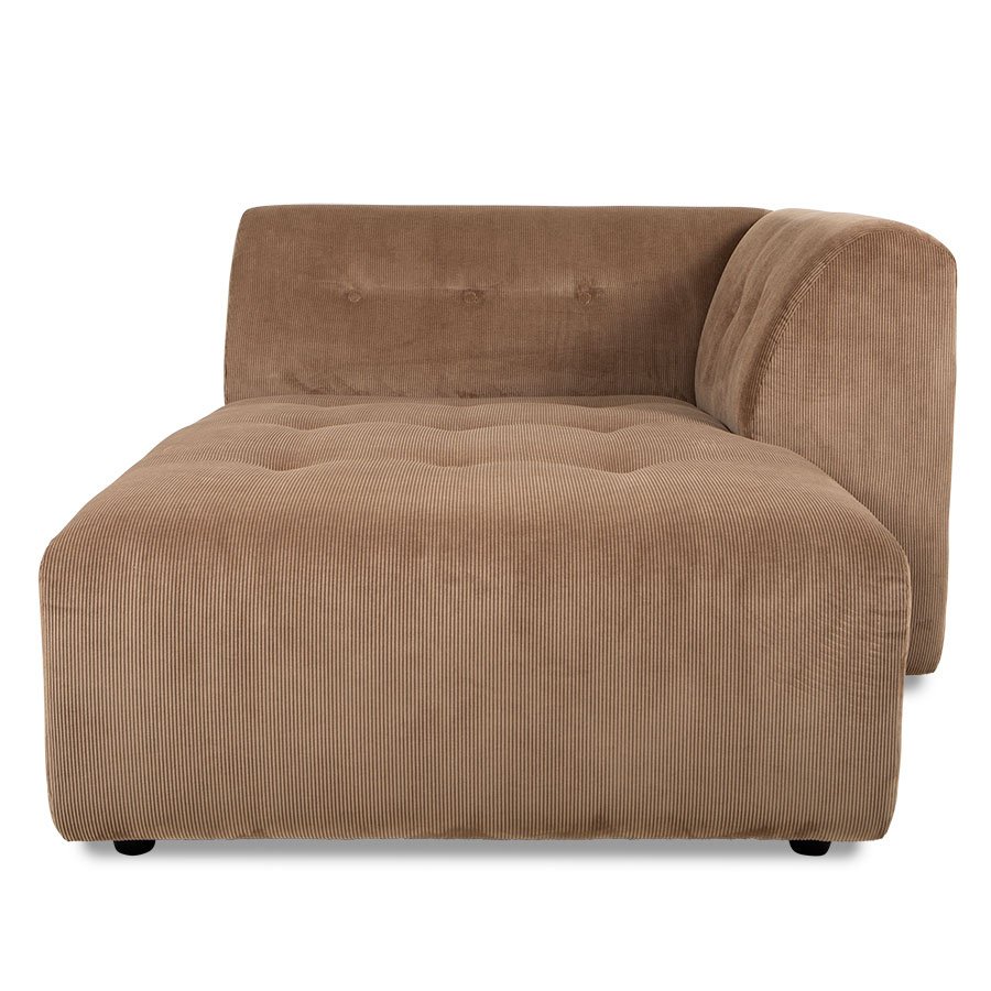 Vint couch: element right divan, corduroy rib, brown