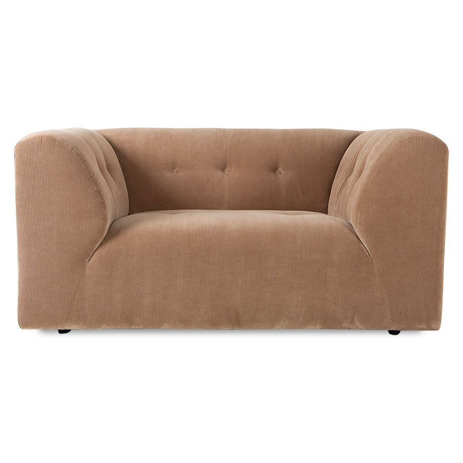 Vint couch: element loveseat, corduroy rib, brown