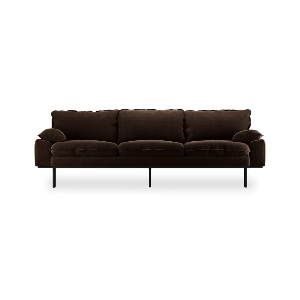 Retro sofa: 4-seats, royal velvet, espresso