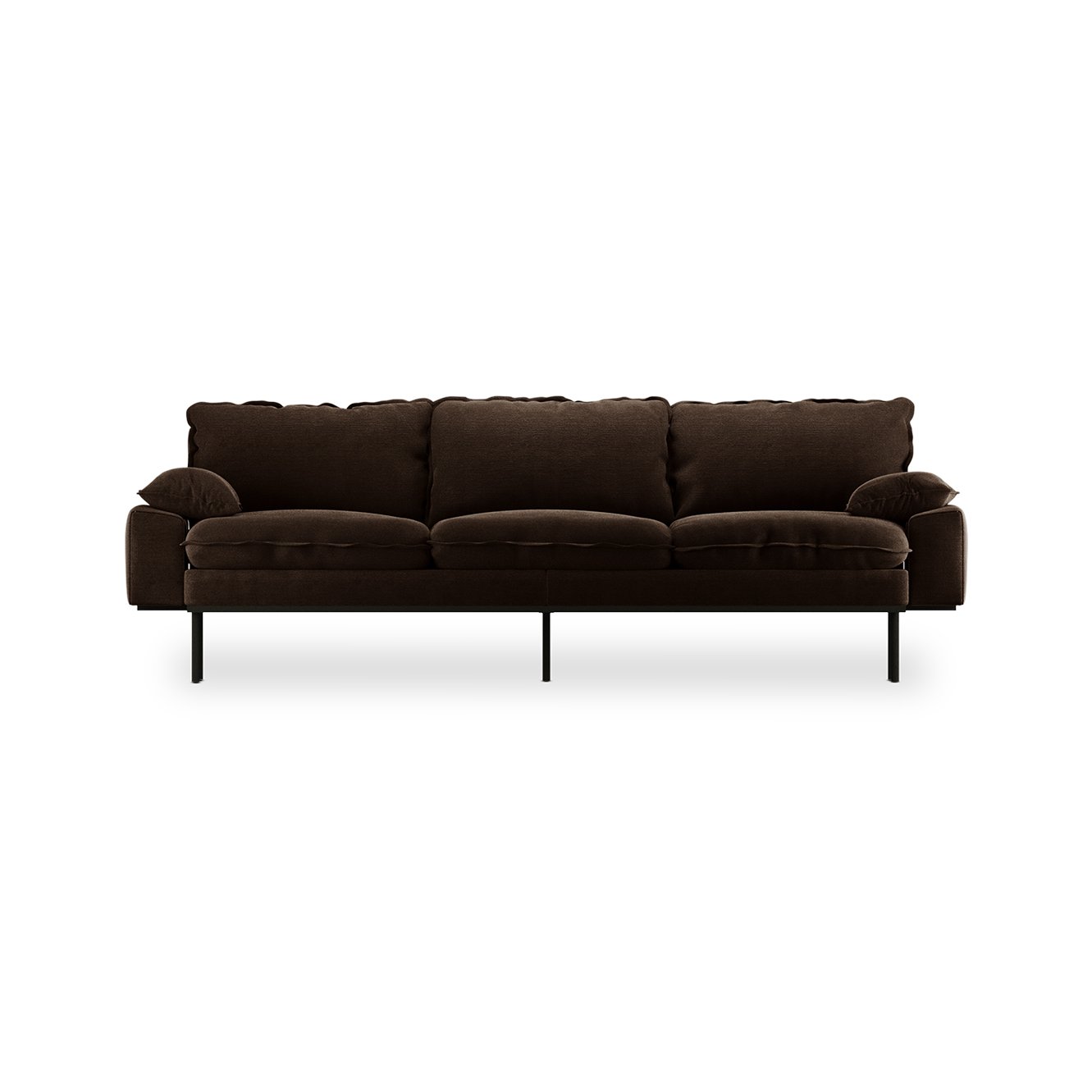 Retro sofa: 4-seats, royal velvet, espresso