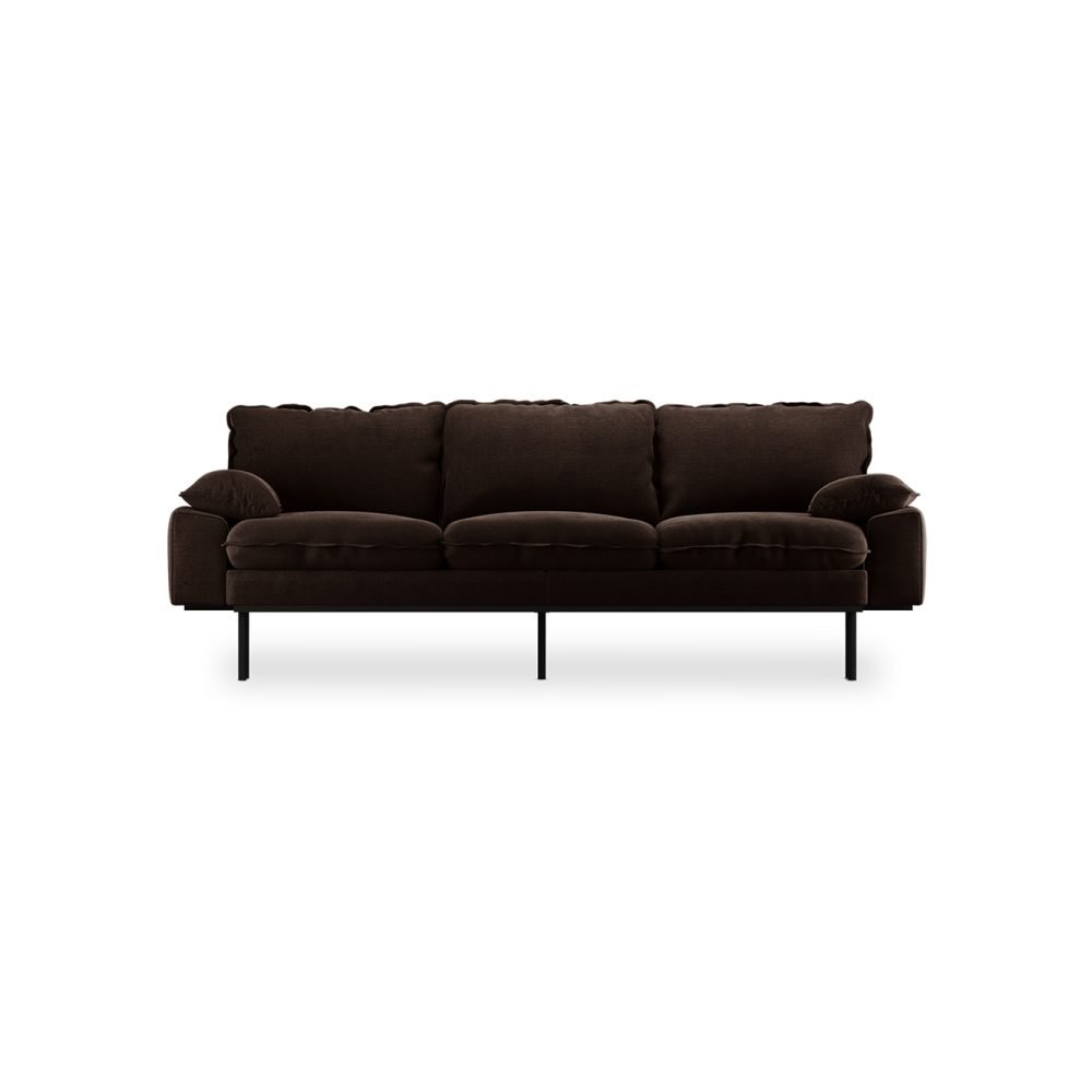 Retro sofa: 3-seats, royal velvet, espresso