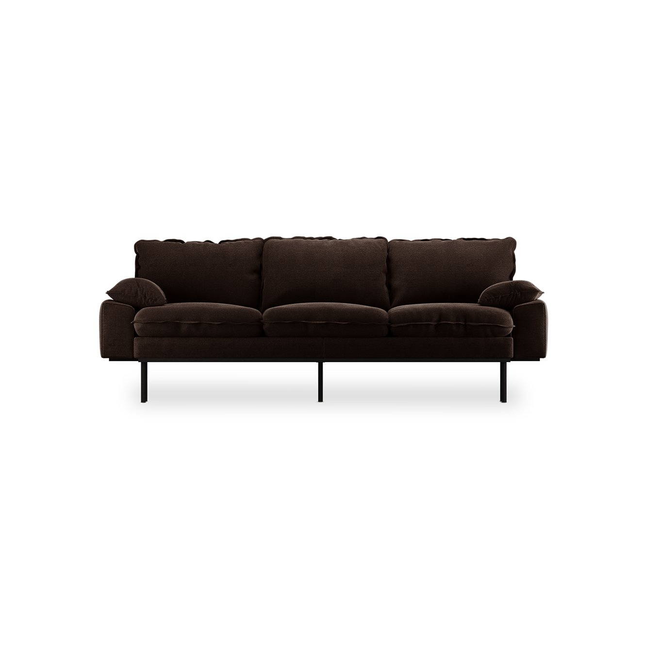 Retro sofa: 3-seats, royal velvet, espresso