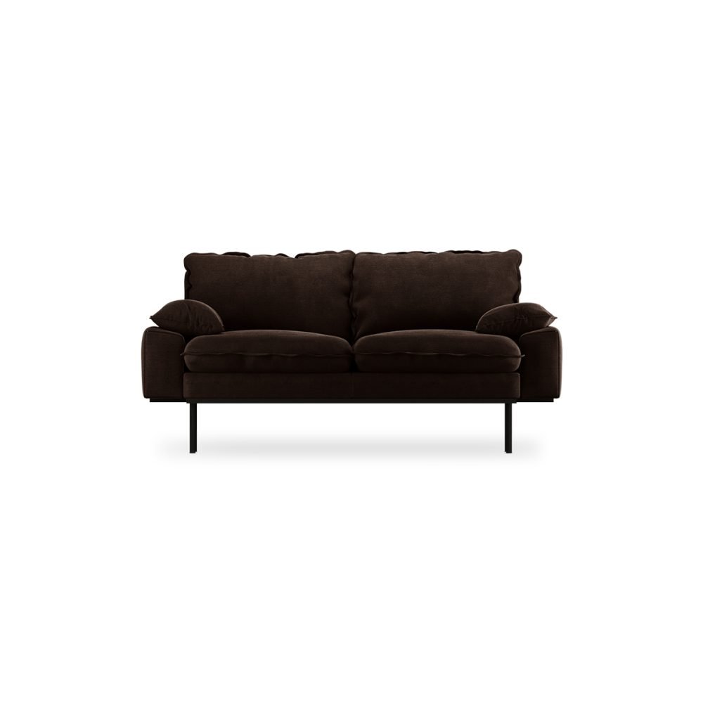 Retro sofa: 2-seats, royal velvet, espresso