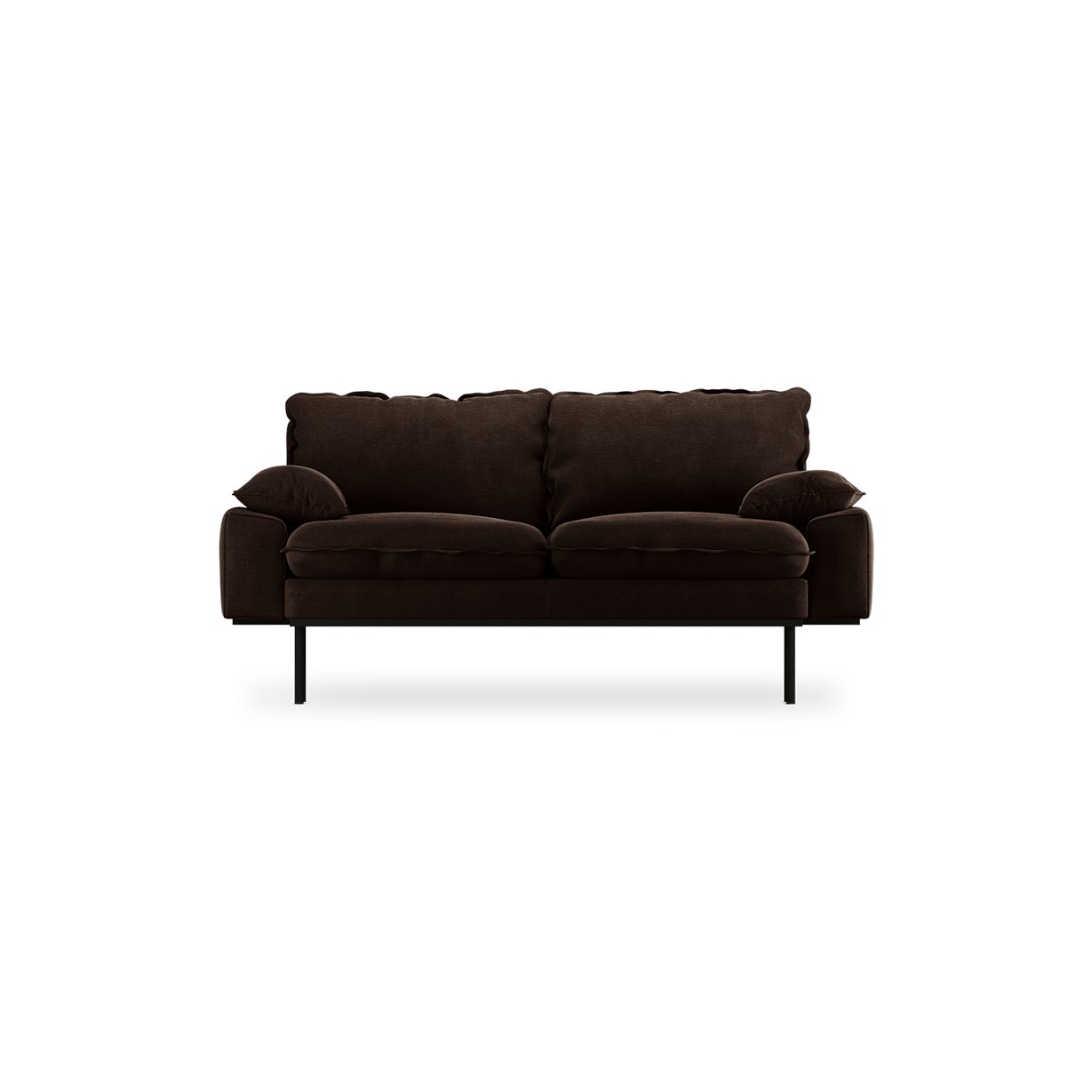 Retro sofa: 2-seats, royal velvet, espresso