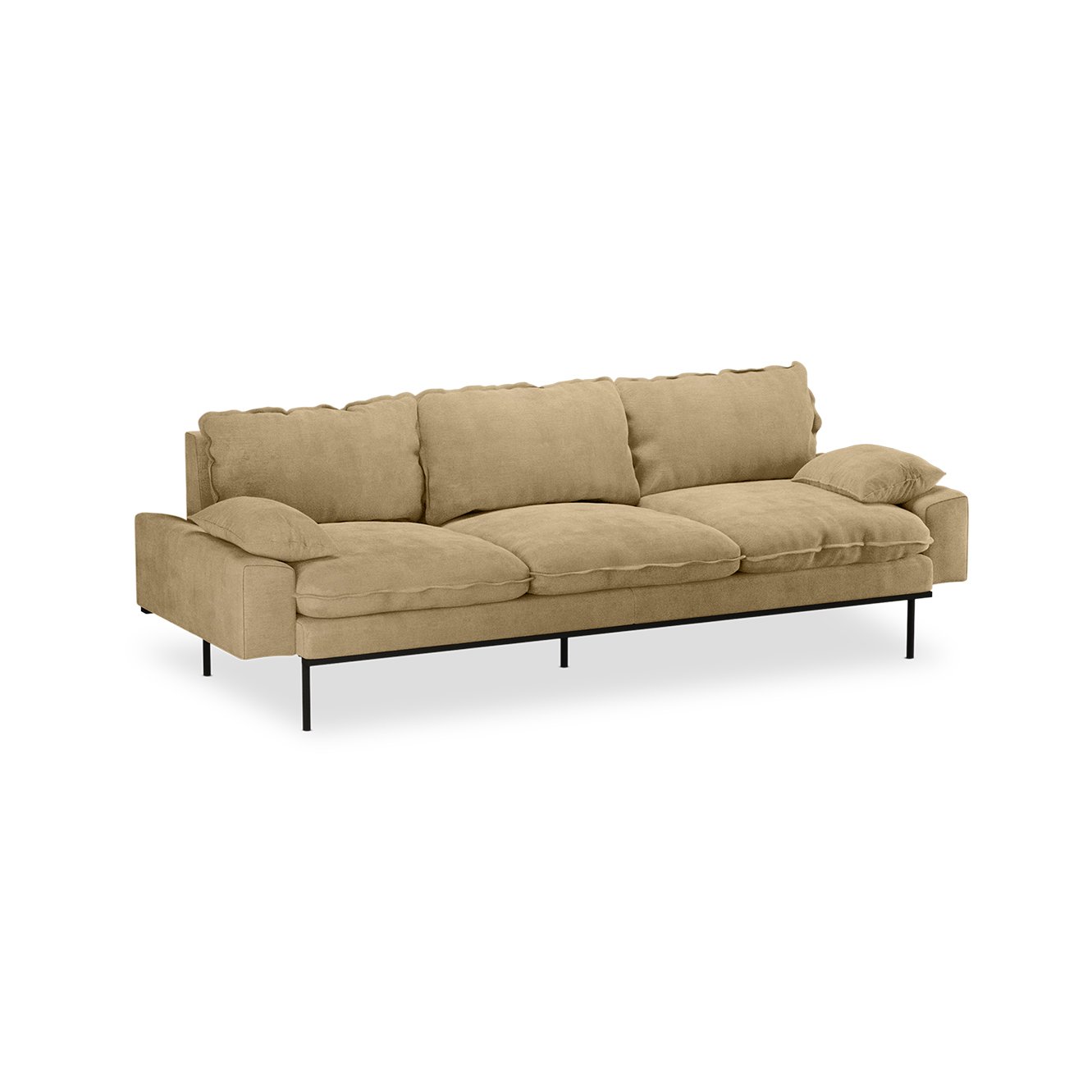 Retro sofa: 4-seats, royal velvet, cream - Image 2