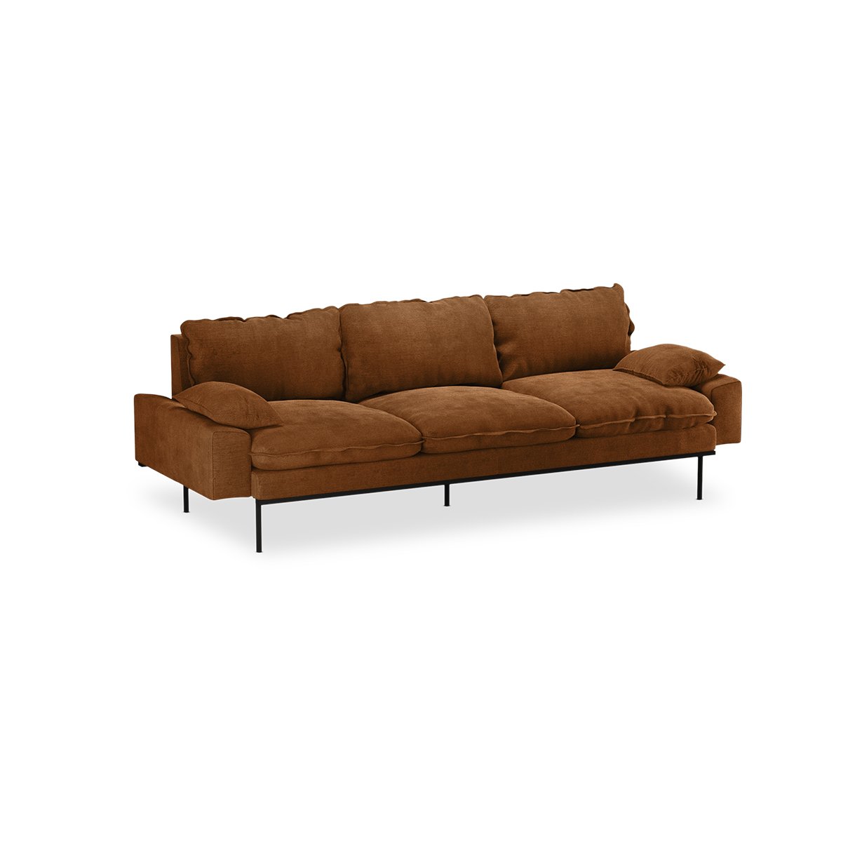 Retro sofa: 4-seats, royal velvet, caramel - Image 2