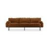 Retro sofa: 4-seats, royal velvet, caramel