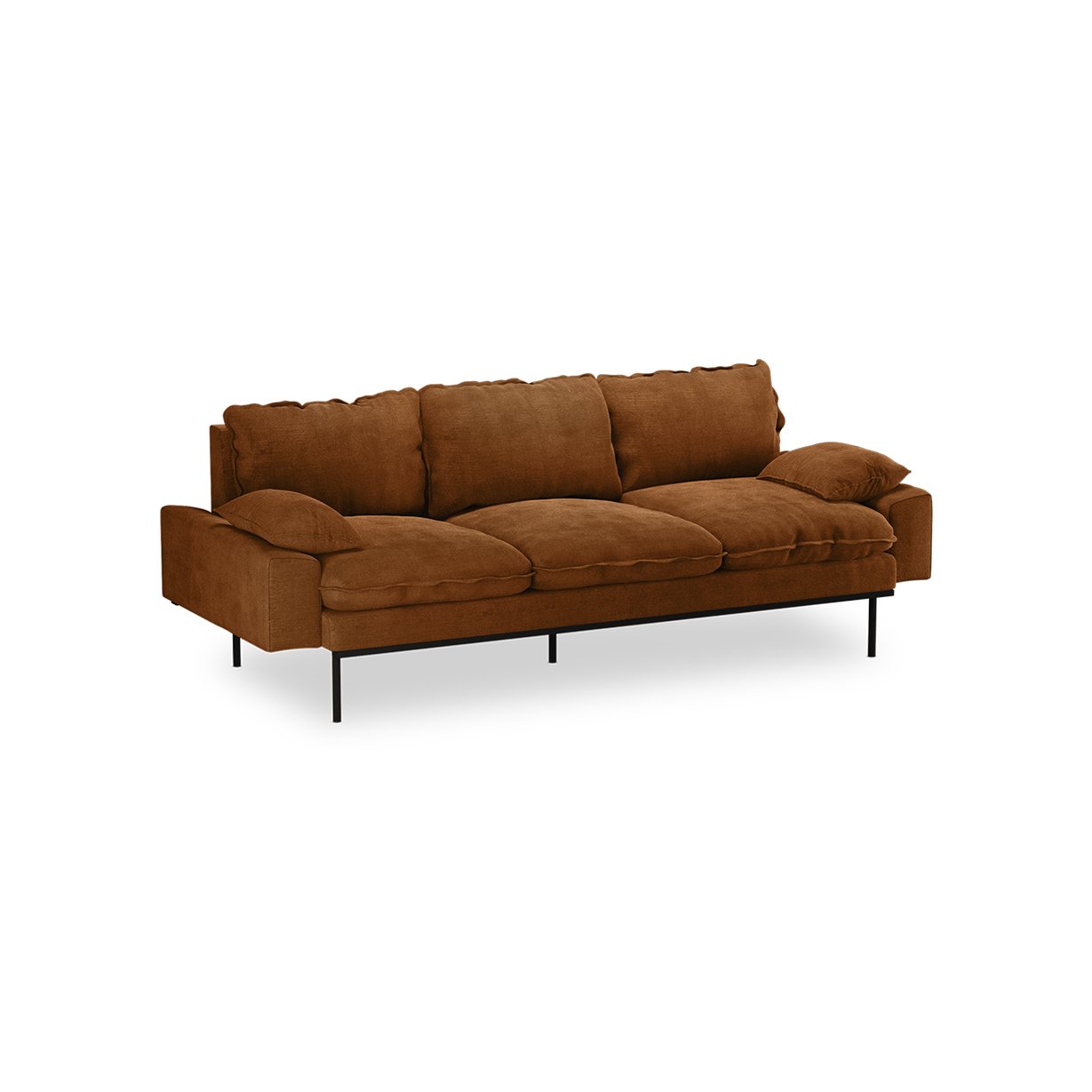 Retro sofa: 3-seats, royal velvet, caramel - Image 2