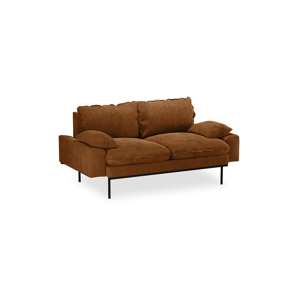 Retro sofa: 2-seats, royal velvet, caramel - Image 2