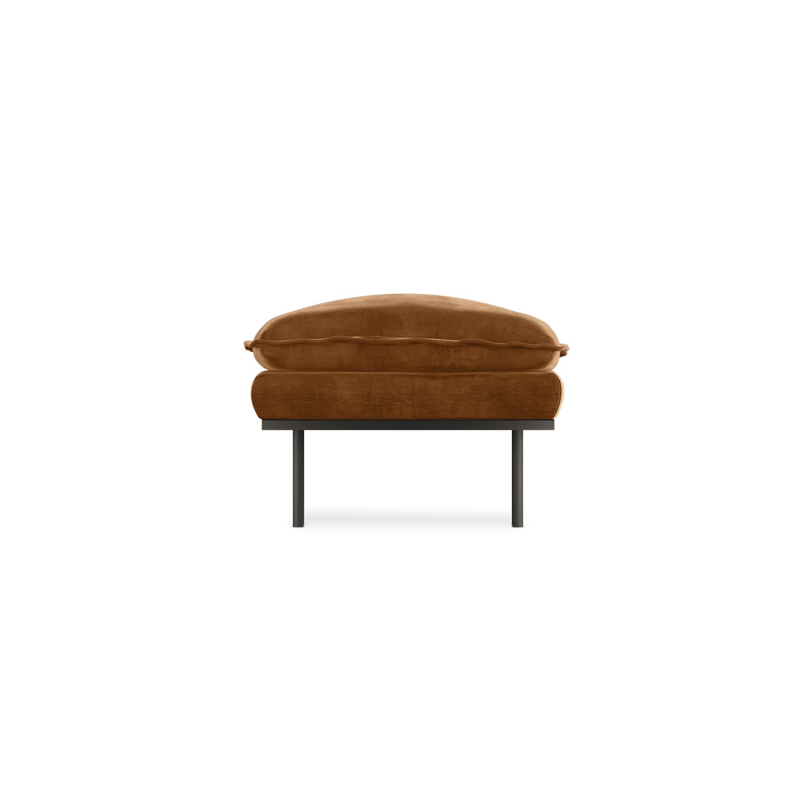 Retro sofa: hocker, royal velvet, caramel
