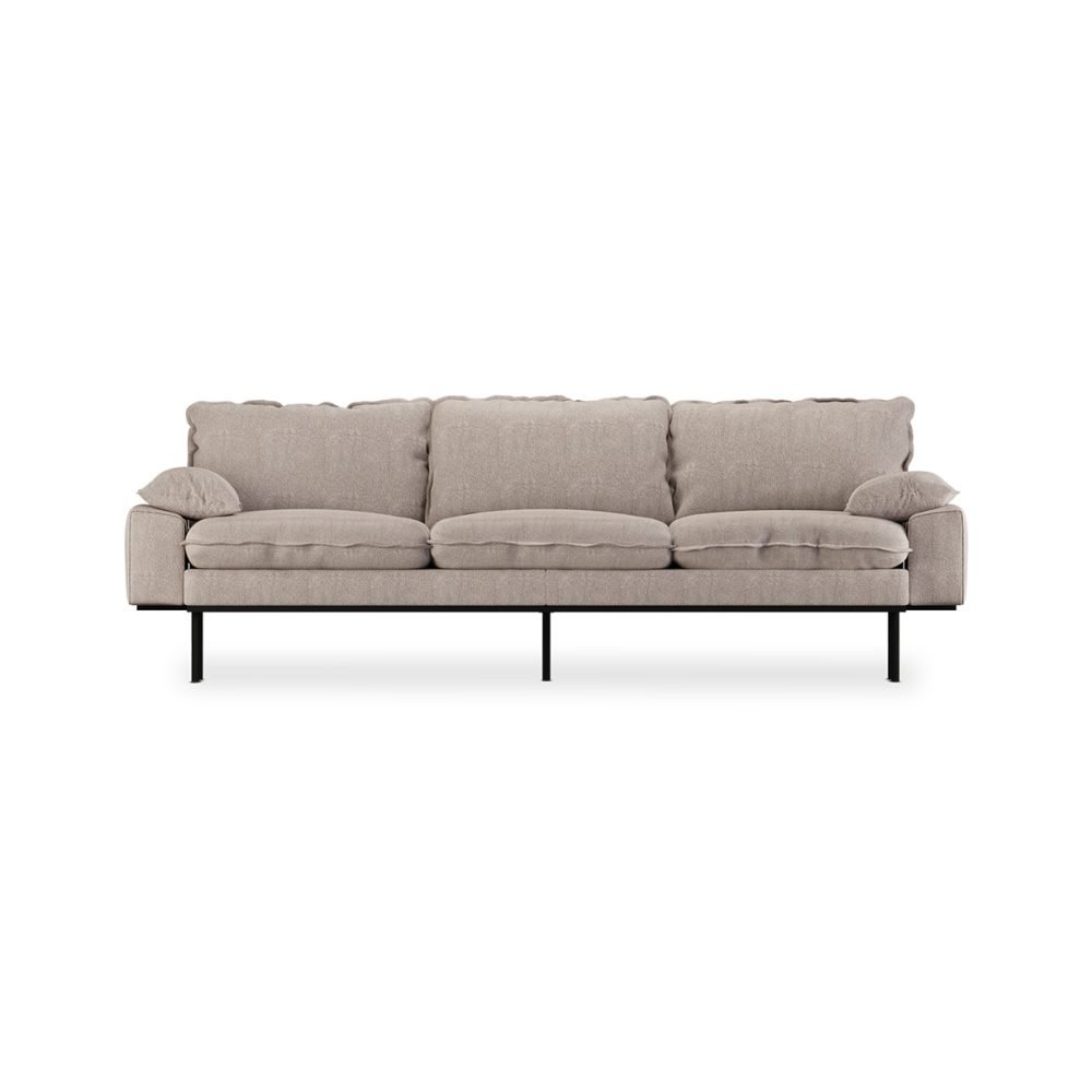 Retro sofa: 4-seats, sneak, beige