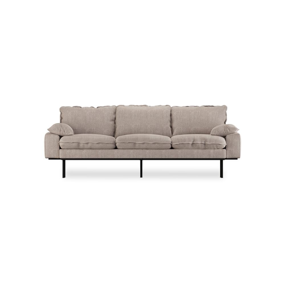 Retro sofa: 3-seats, sneak, beige