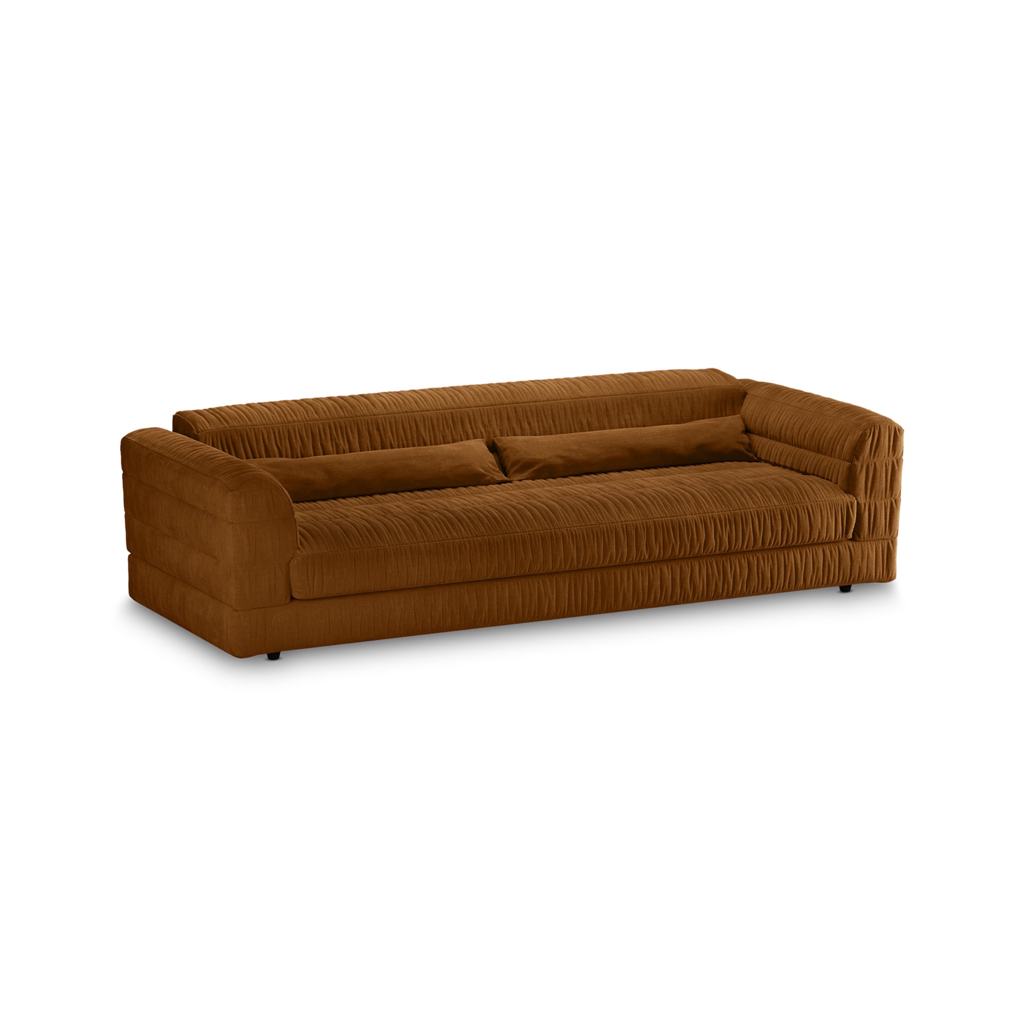 Club couch: royal velvet, caramel - Image 2