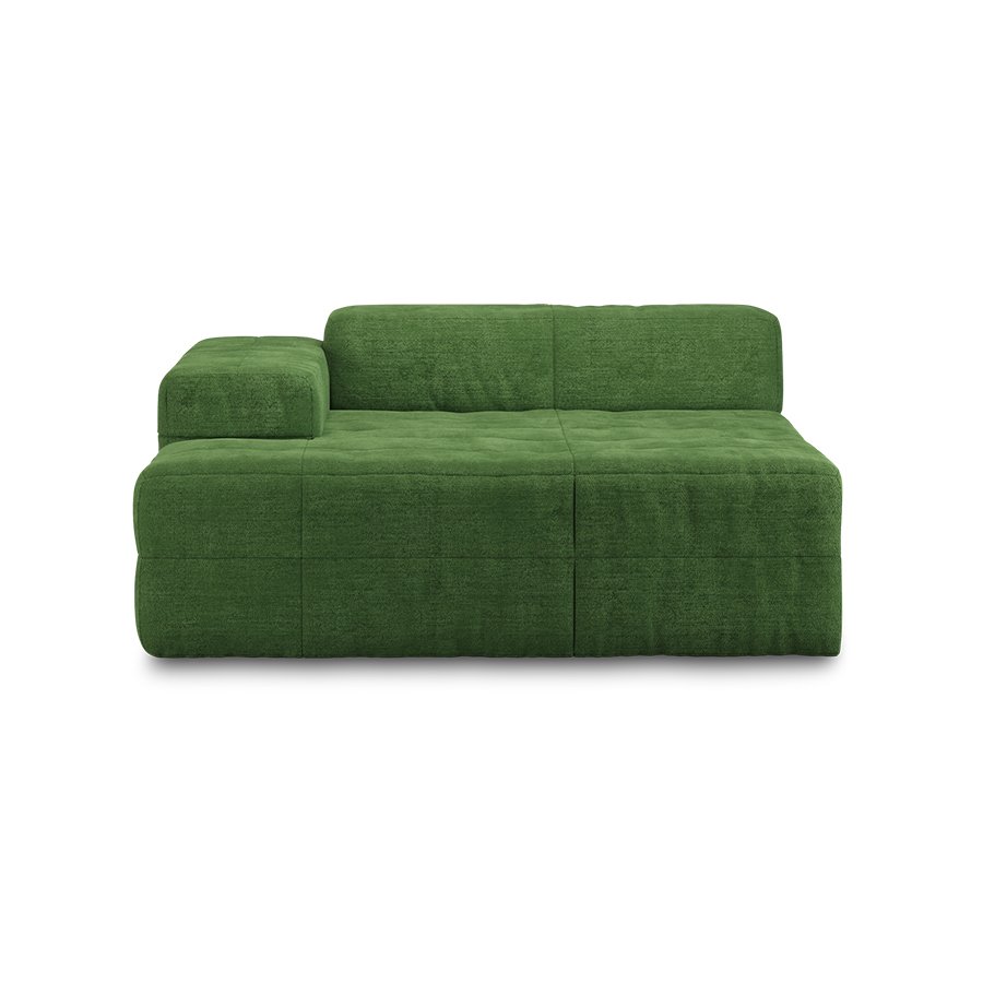 Brut sofa: element left divan, royal velvet, green