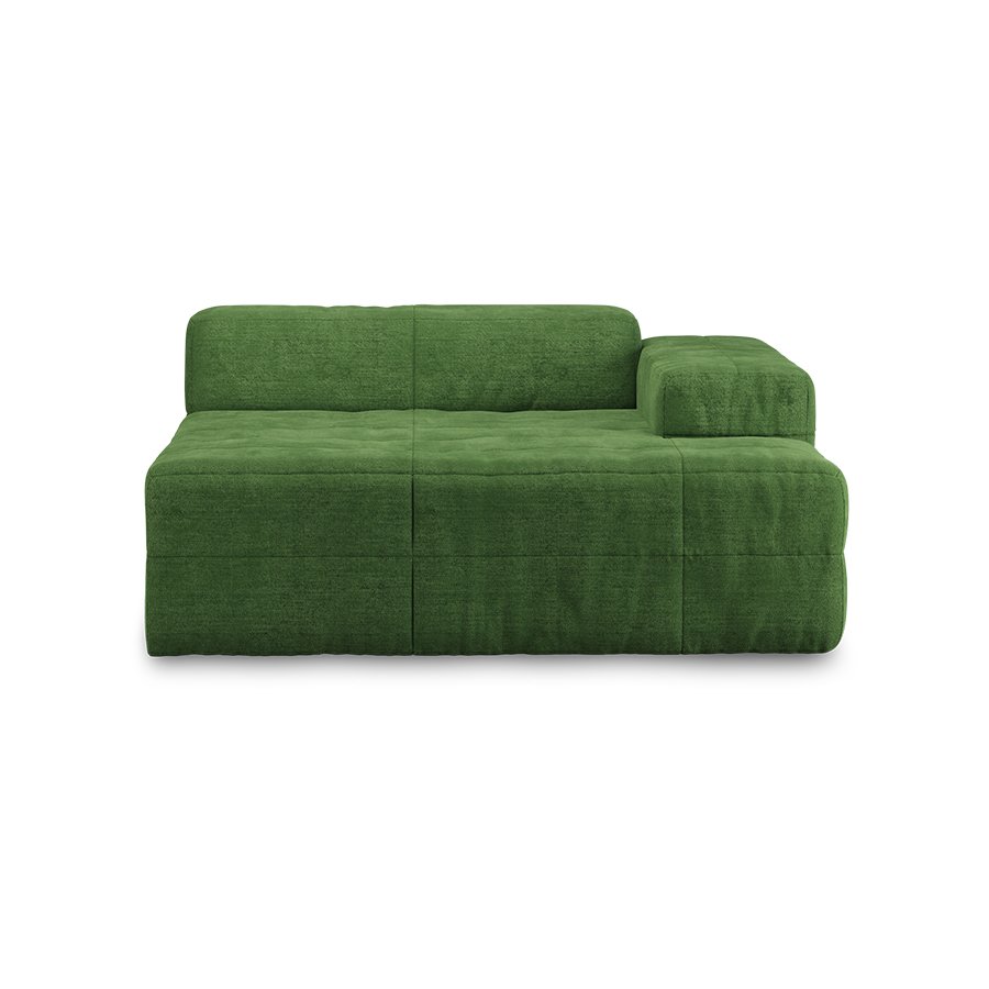 Brut sofa: element right divan, royal velvet, green