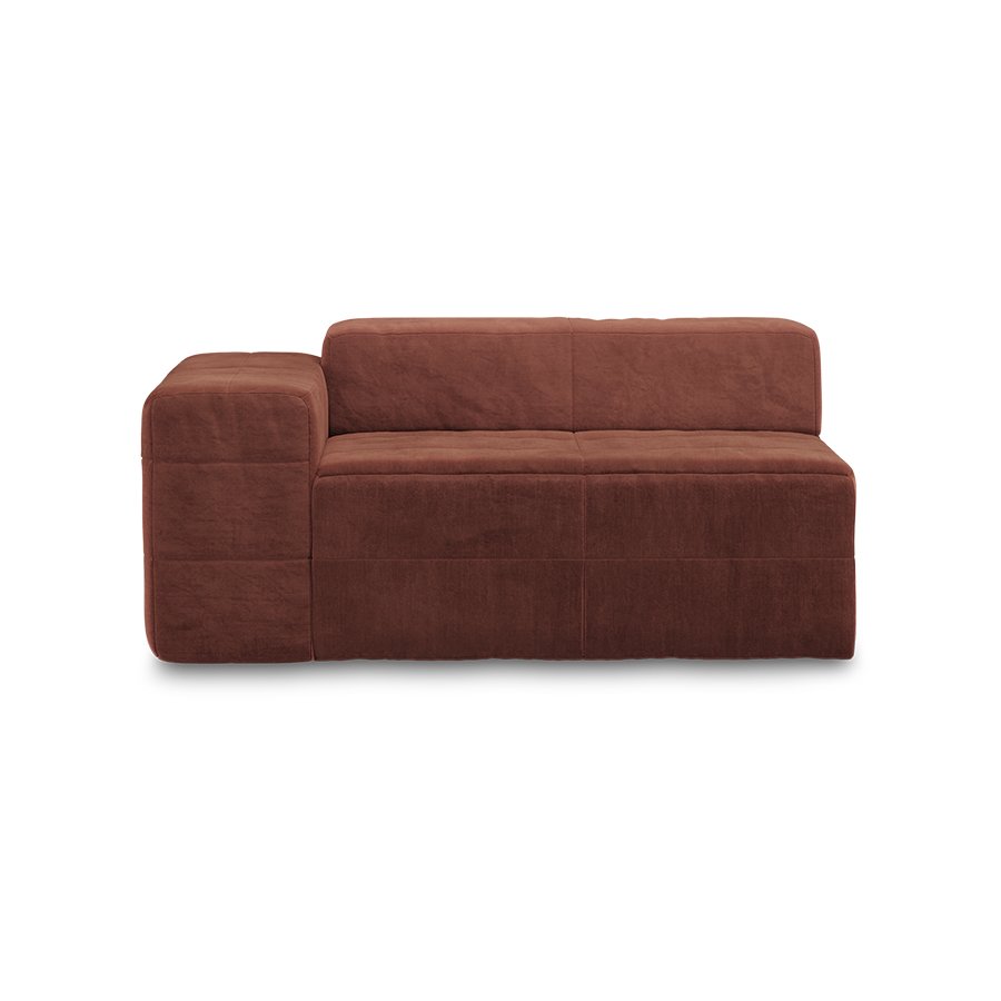 Brut sofa: element left, royal velvet, magnolia