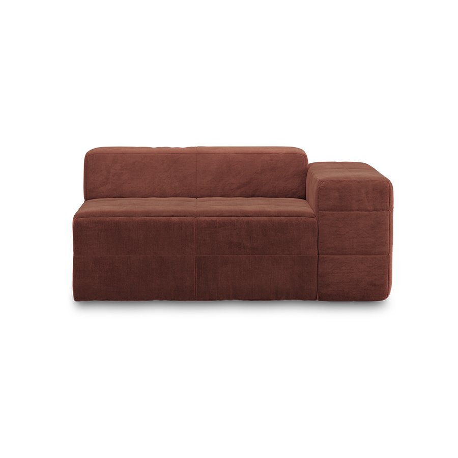 Brut sofa: element right, royal velvet, magnolia