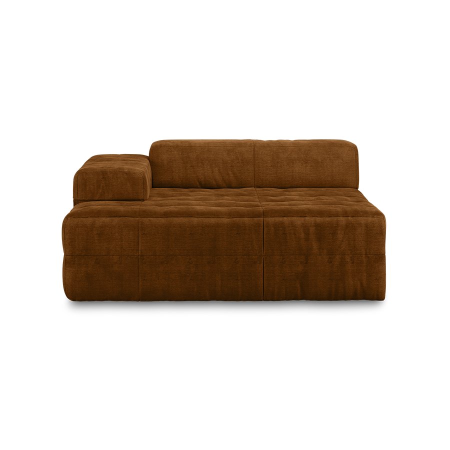 Brut sofa: element left divan, royal velvet, caramel