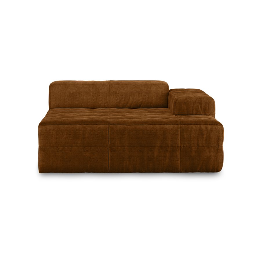 Brut sofa: element right divan, royal velvet, caramel