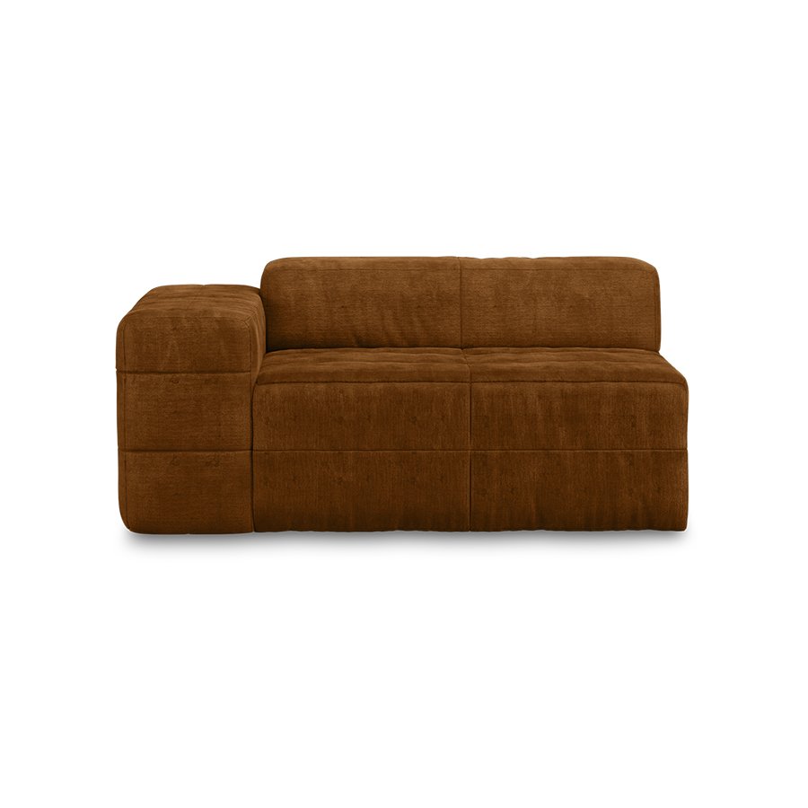 Brut sofa: element left, royal velvet, caramel