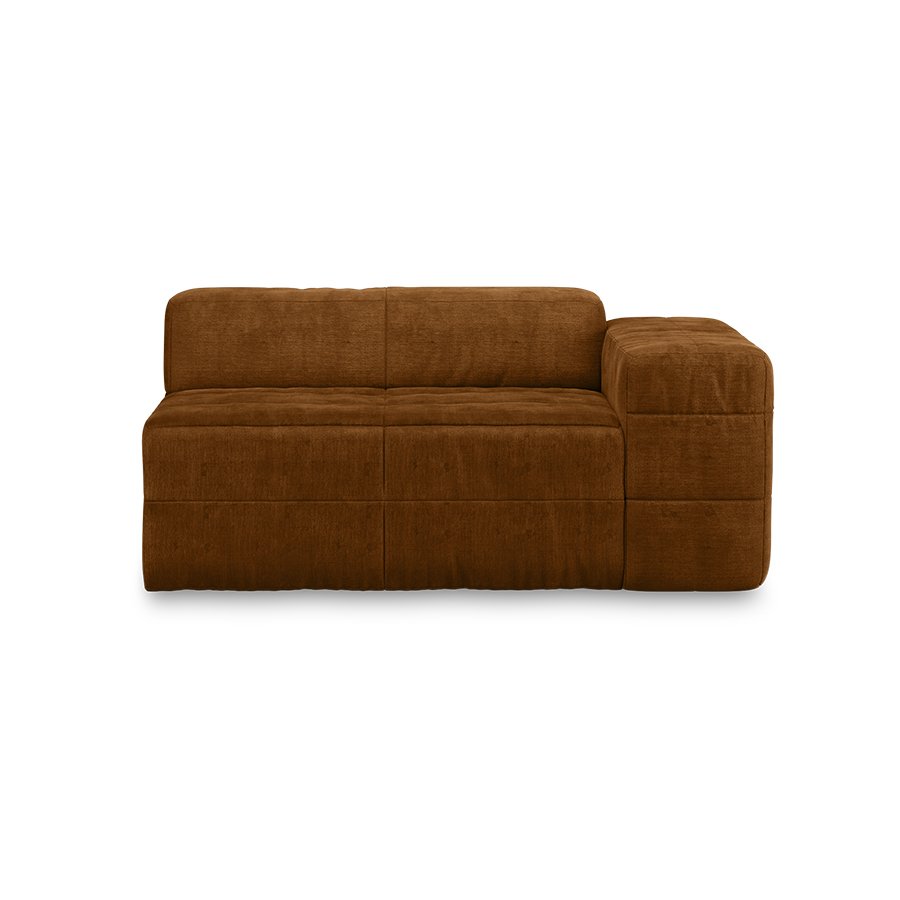 Brut sofa: element right, royal velvet, caramel