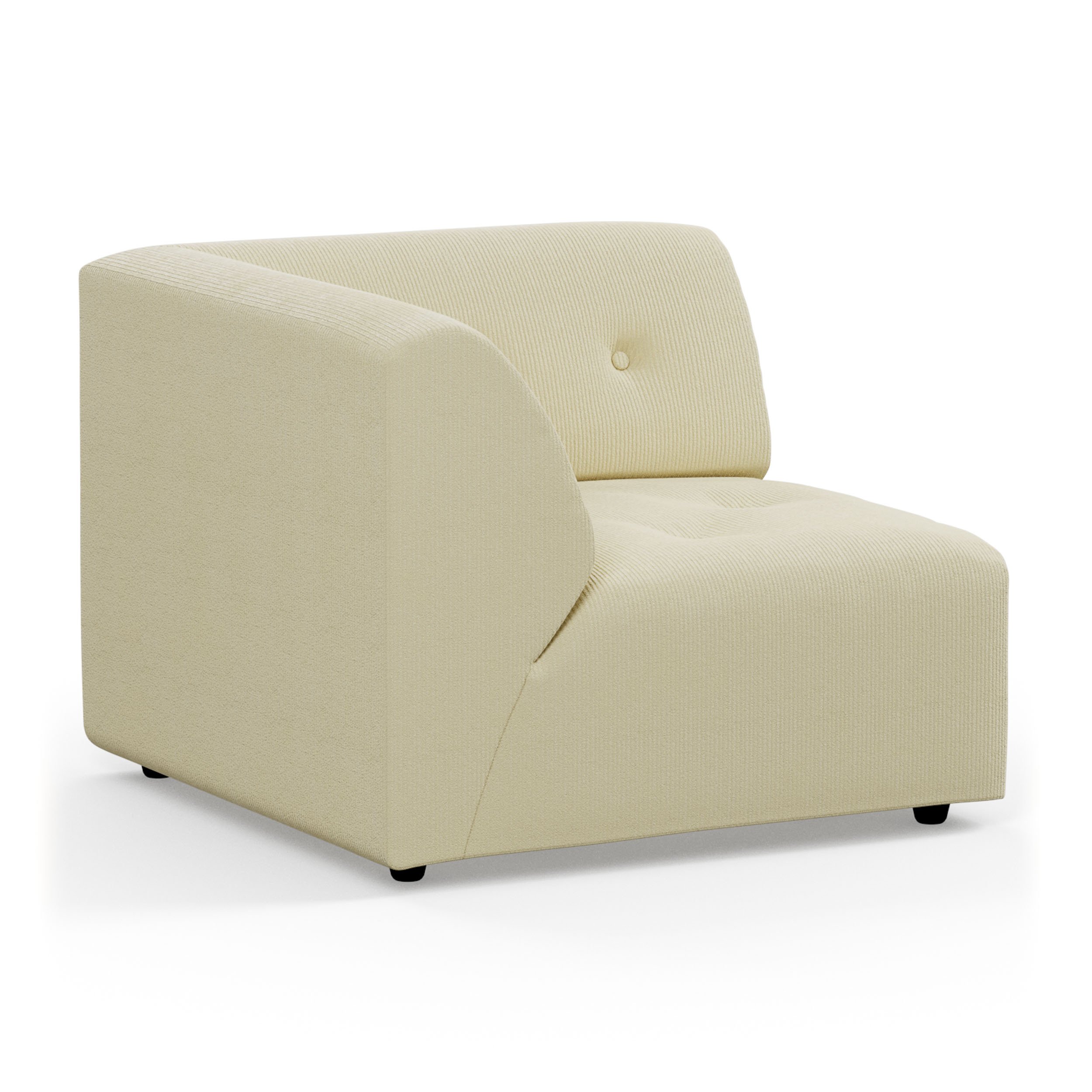 Vint couch: element left, corduroy rib, hay - Image 2