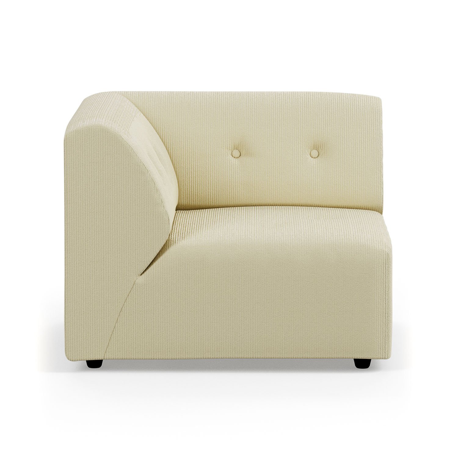 Vint couch: element left, corduroy rib, hay