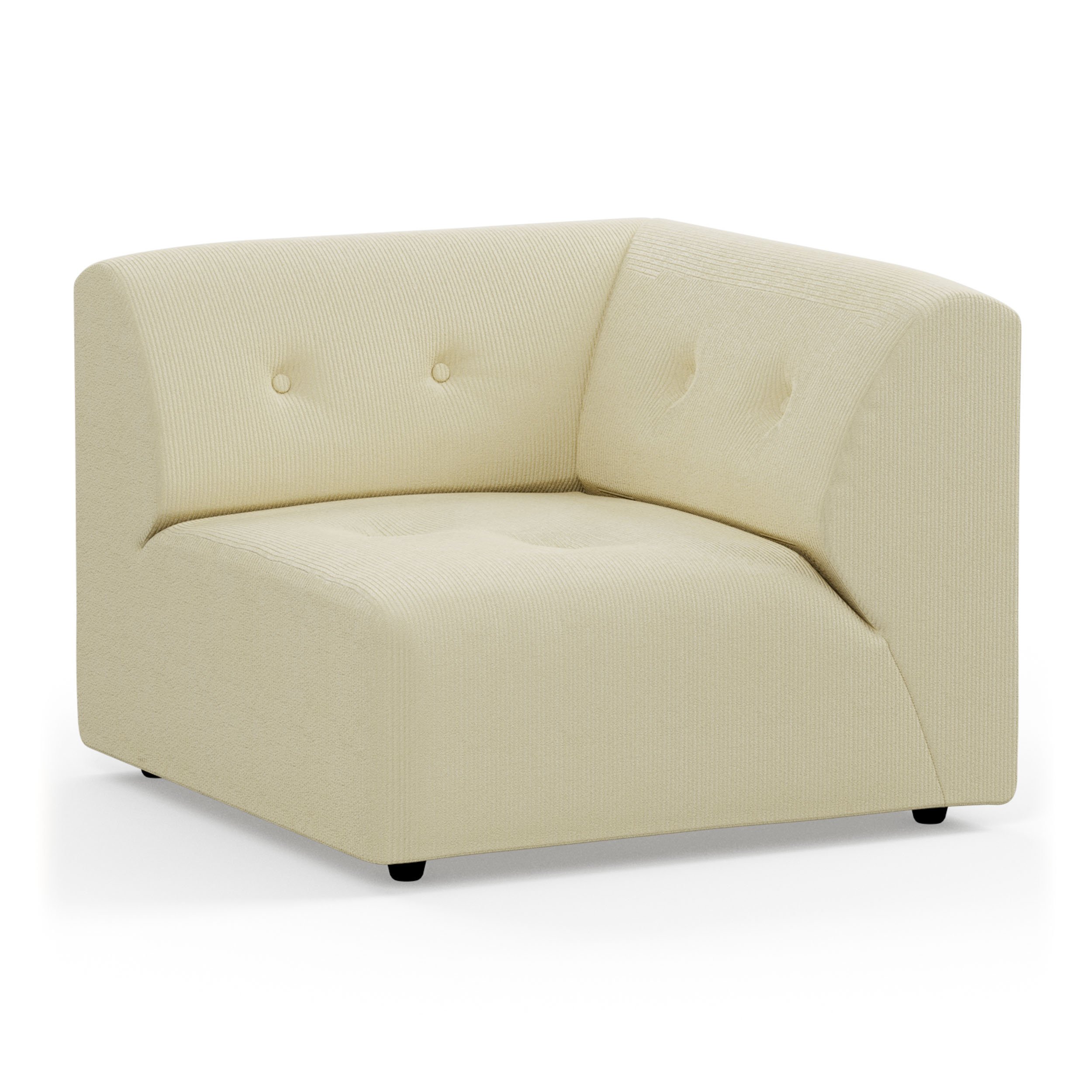 Vint couch: element right, corduroy rib, hay - Image 2