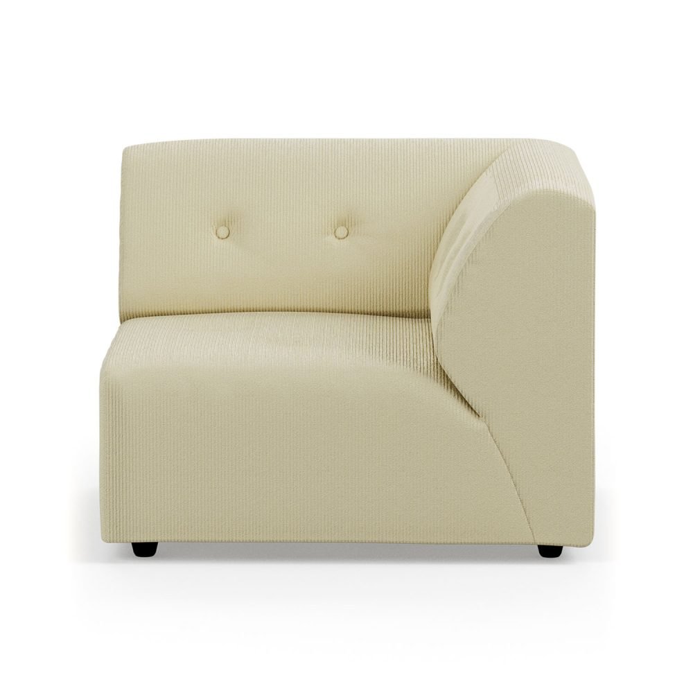 Vint couch: element right, corduroy rib, hay