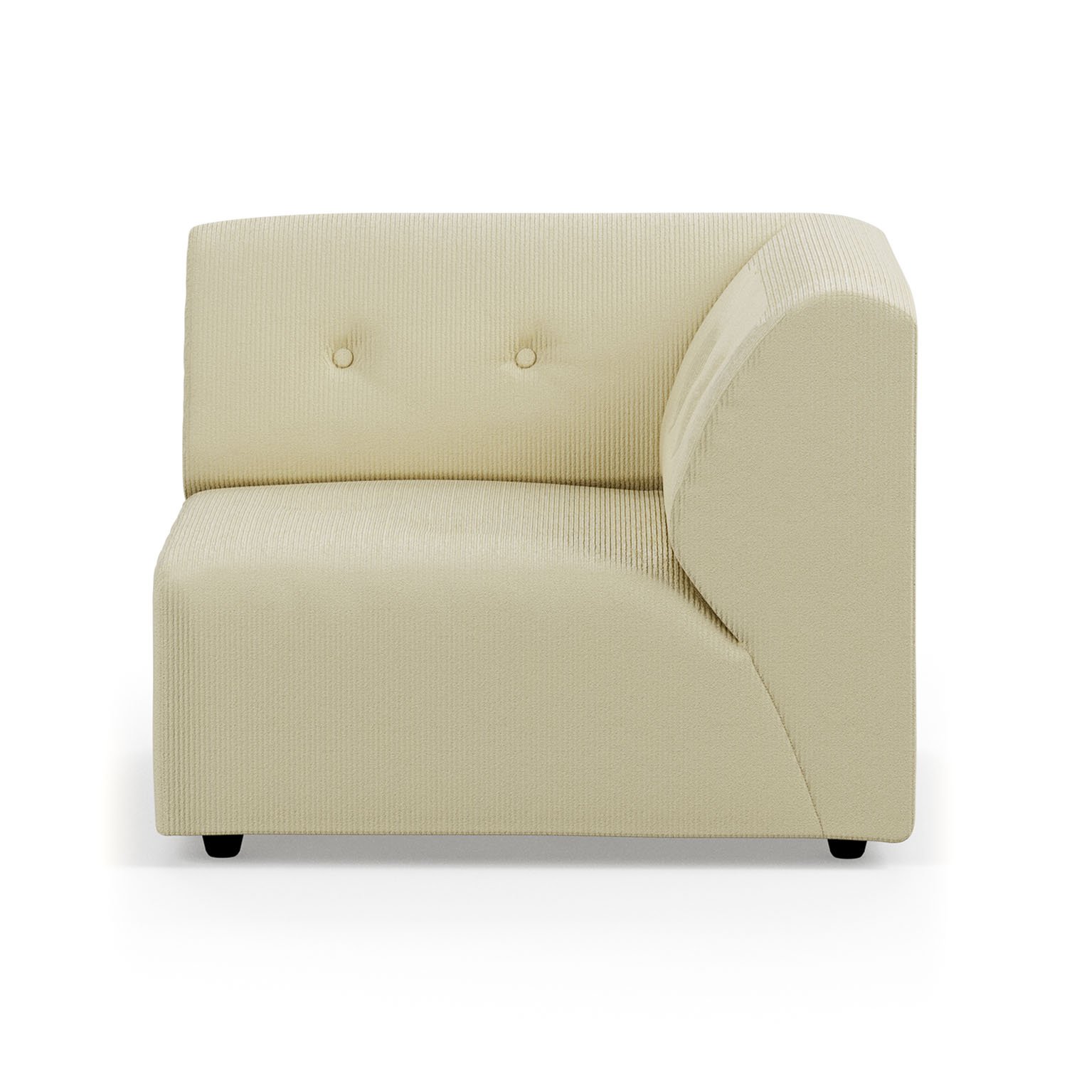 Vint couch: element right, corduroy rib, hay