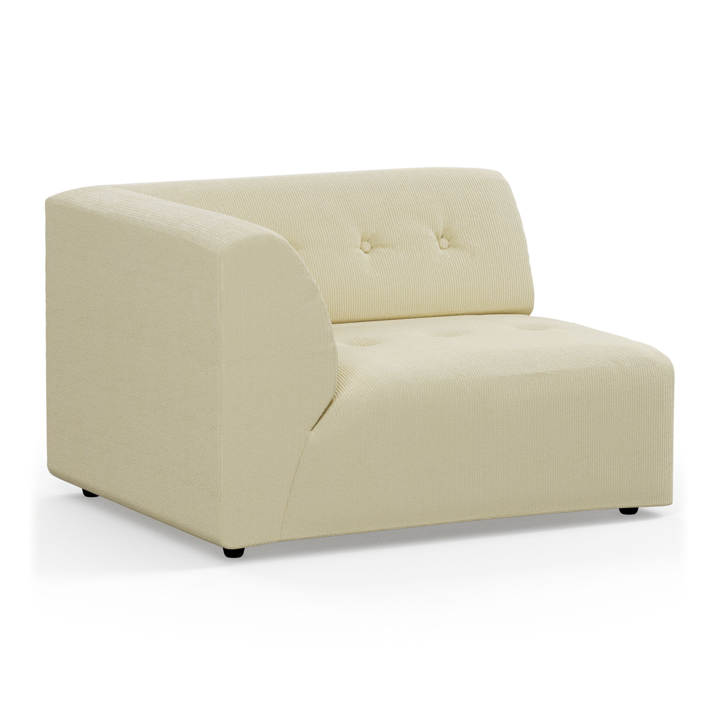 Vint couch: element left 1,5-seat, corduroy rib, hay - Image 2