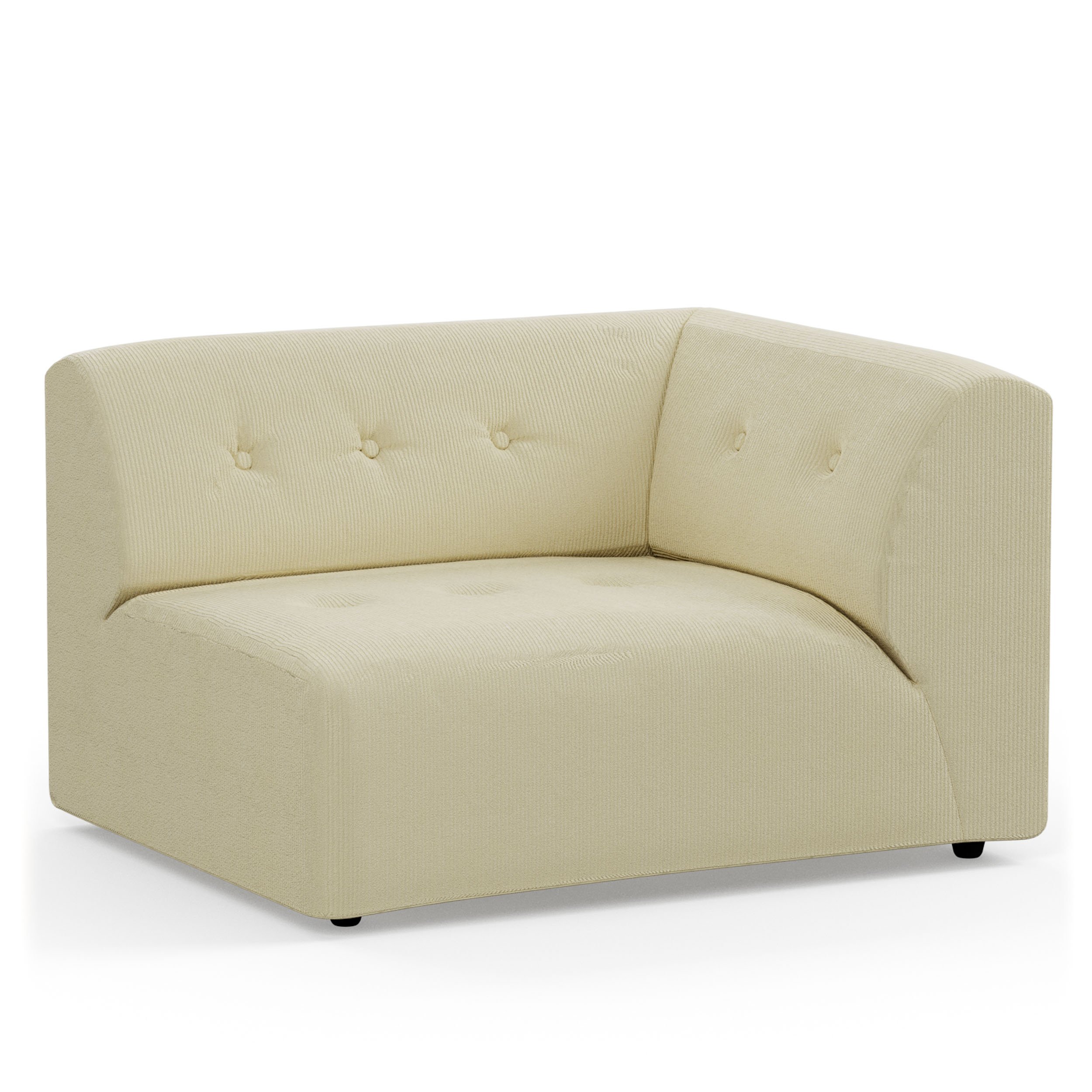 Vint couch: element right 1,5-seat, corduroy rib, hay - Image 2