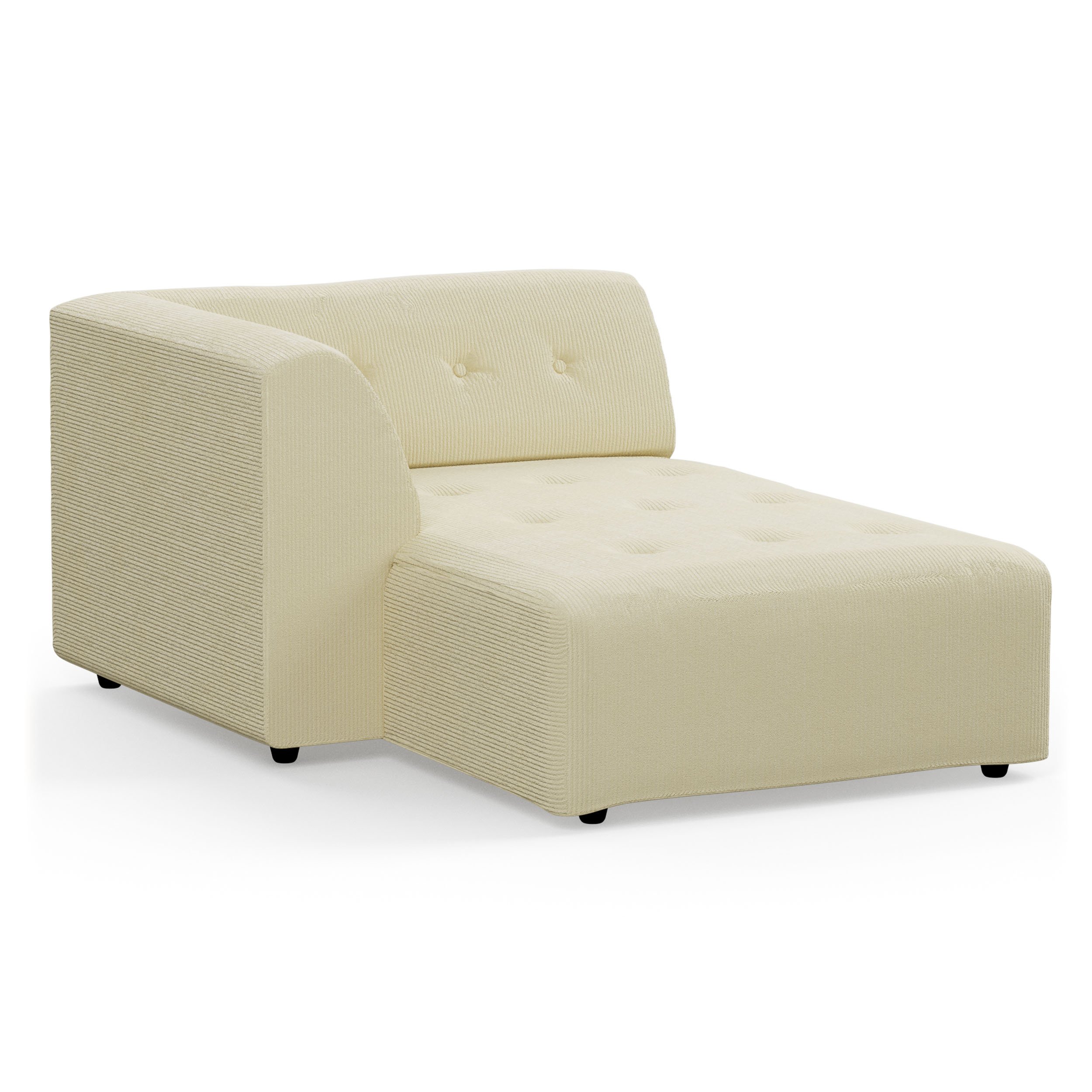 Vint couch: element left divan, corduroy rib, hay - Image 2