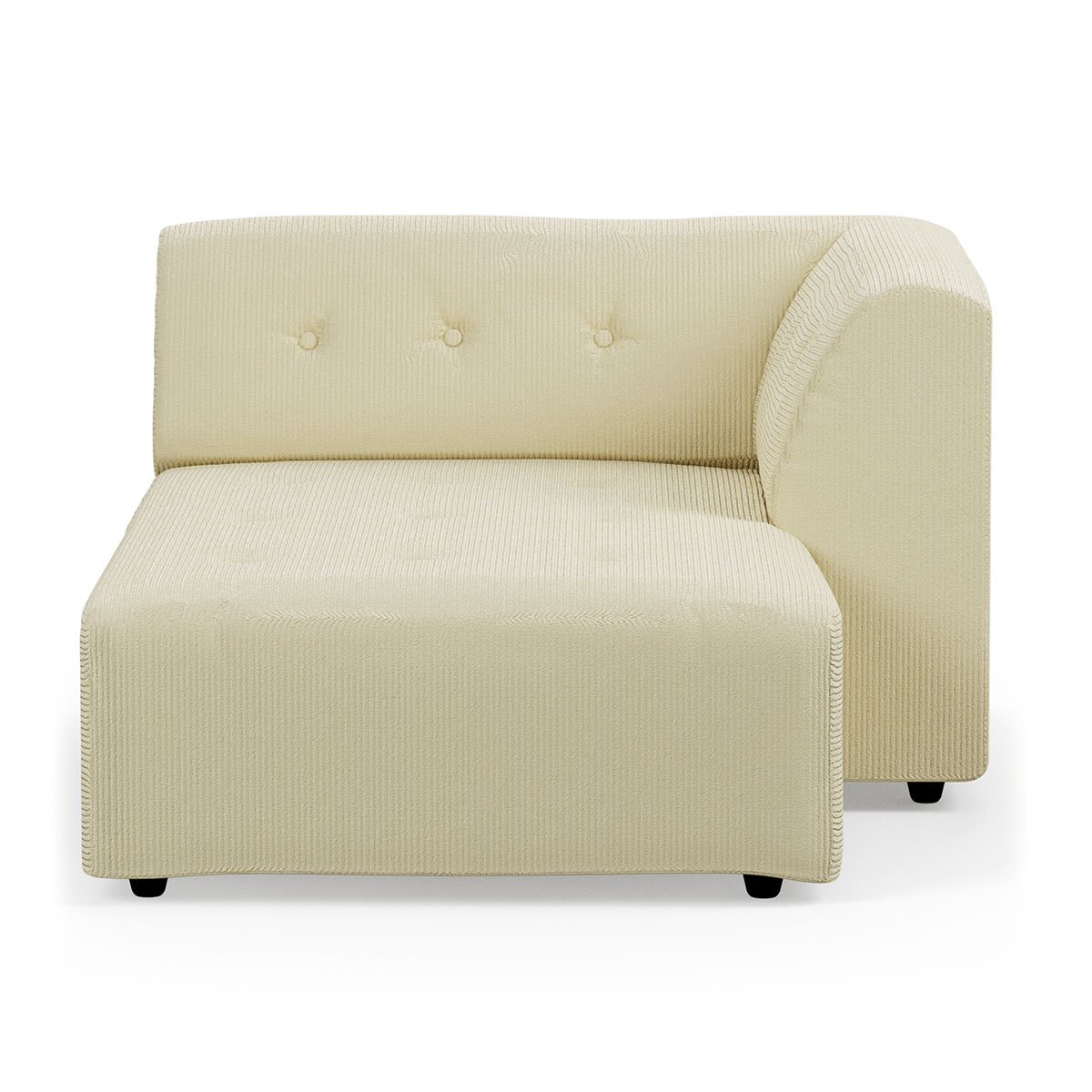 Vint couch: element right divan, corduroy rib, hay