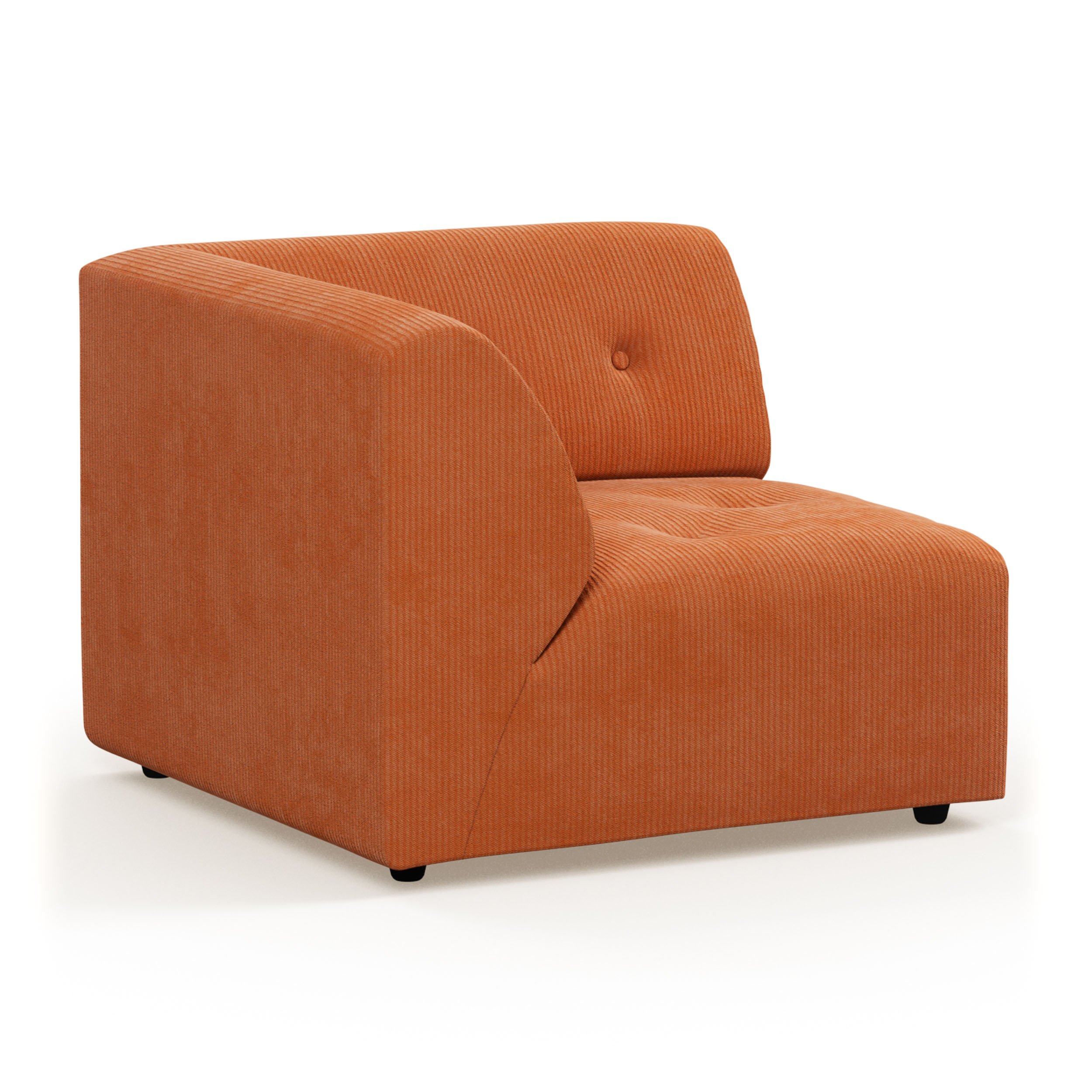 Vint couch: element left, corduroy rib, dusty orange - Image 2