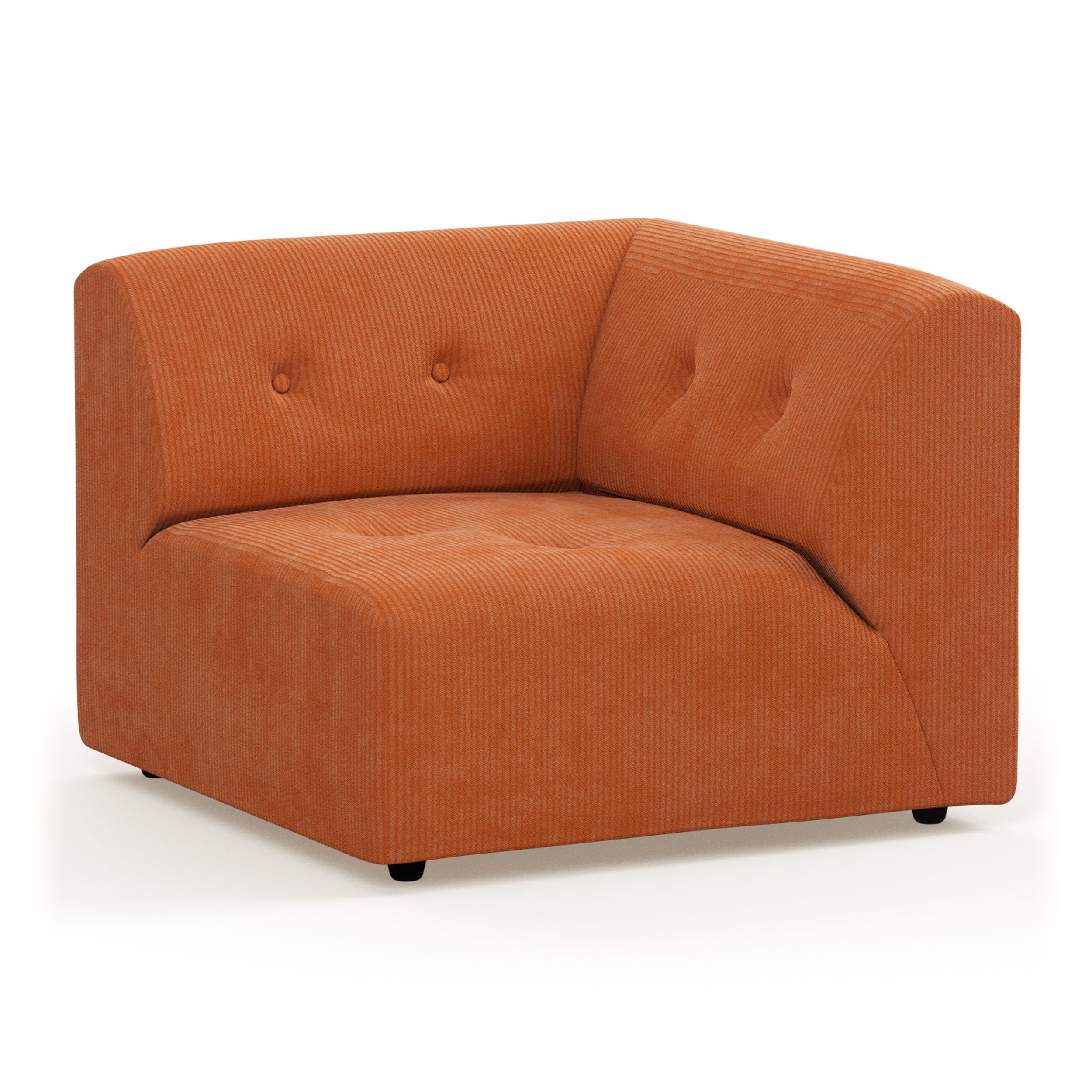 Vint couch: element right, corduroy rib, dusty orange - Image 2