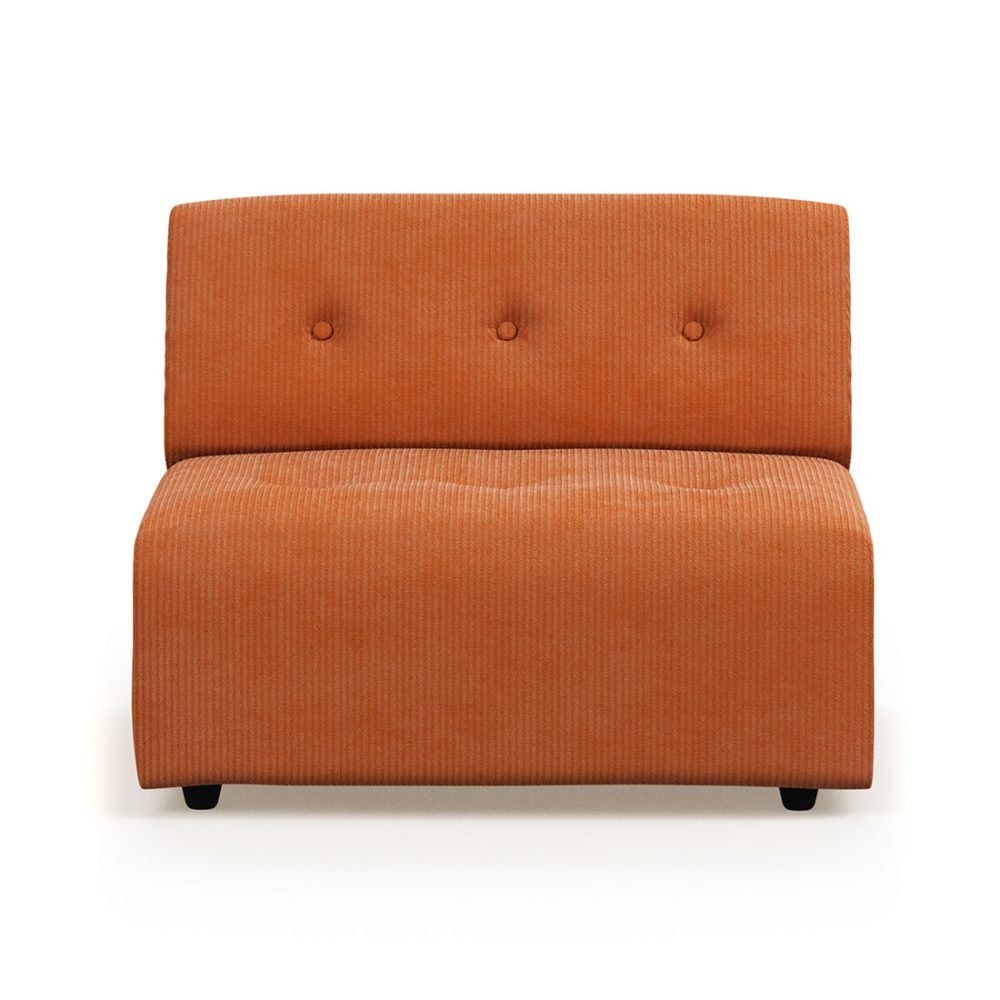 Vint couch: element middle, corduroy rib, dusty orange